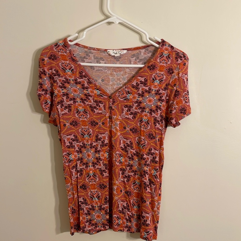 3/$15. Small Pink Rose blouse